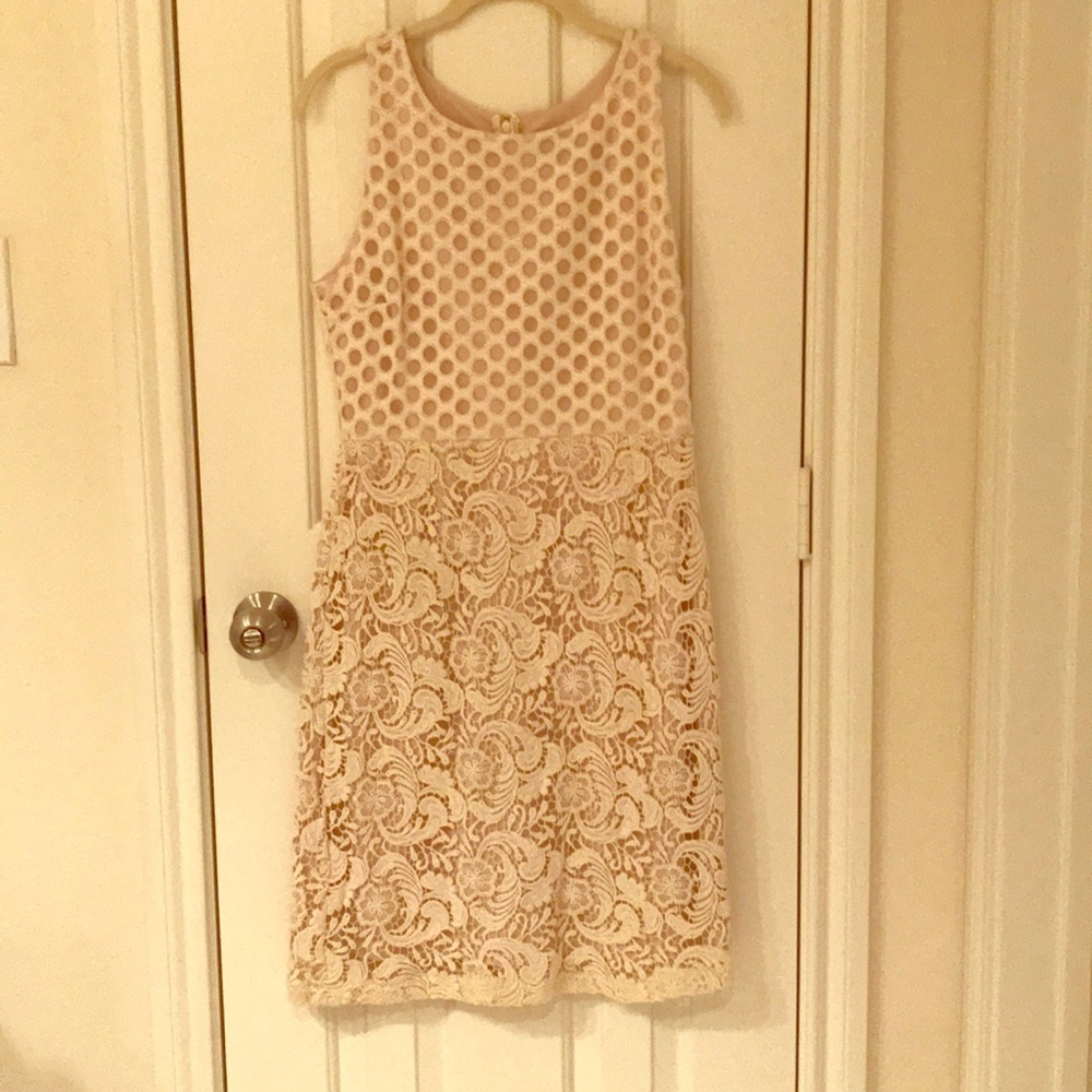 Anthropologie cream dress